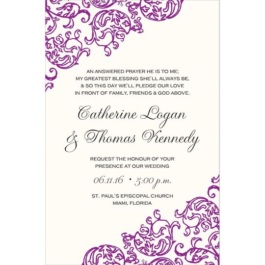 Rococo Violet Invitations